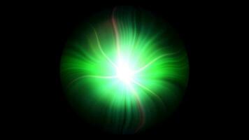 Abstract energy orb motion graphic. energy sphere and plasma on black background. Glow energy spiral. Plasma flow orb. Light Space. Atomic energy. Neon fluids. 4K loop, 3D rendering. seamless loop video