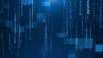Abstract blue binary code background. Web developer. Digital computer code. information flow of digital rain of numbers. data analysis technologies, big data, Computer Technology Concept. video