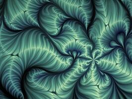 AI generated Aqua and Green psychedelic fractal.  AI Generated photo