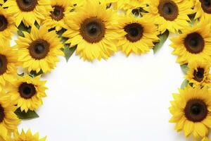 AI generated Sunflower Background with copy shape. AI Generated photo