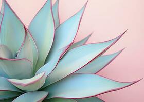 AI generated Agave leaves in trendy pastel colors for design backgrounds. AI Generated photo