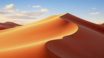 AI generated Desert with magical sands and dunes as inspiration for exotic adventures in dry climates.  AI Generated. photo