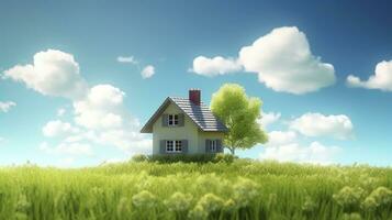 AI generated Green and environmentally friendly housing concept. AI Generated photo