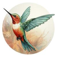 AI generated Hummingbird clipart on white background. AI Generated photo