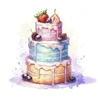 AI generated Set of Cake piece illustration on white background. AI Generated photo