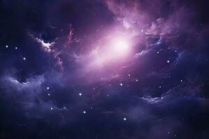 AI generated Purple Galaxy space stars in Outer Space. AI Generated photo