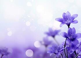 AI generated Abstract spring background with purple flowers. AI Generated photo