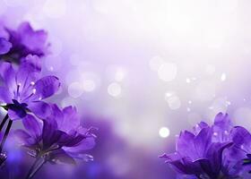 AI generated Abstract spring background with purple flowers. AI Generated photo