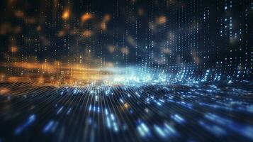 AI generated An abstract digital background with binary code and AI algorithms running in the background. AI Generated photo