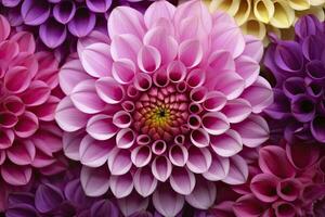 AI generated Dahlia flower background.  AI Generated. photo