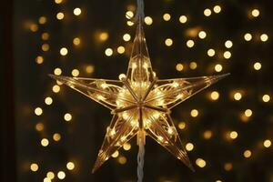 AI generated Christmas Star Decorations. AI Generated photo