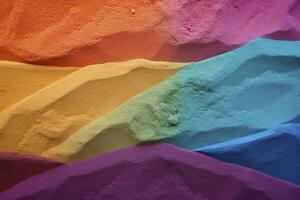 AI generated Close up of multi coloured sand background. AI Generated. photo