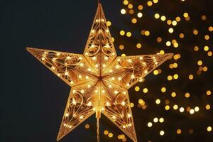 AI generated Christmas Star Decorations. AI Generated photo