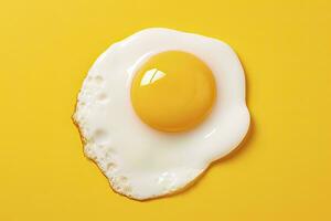 AI generated Fried egg on a yellow background. AI Generated photo