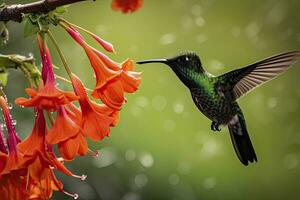 AI generated Hummingbird in Costa Rica. AI Generated. photo