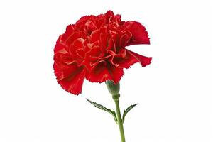 AI generated Red Carnation isolated on white background. AI Generated photo