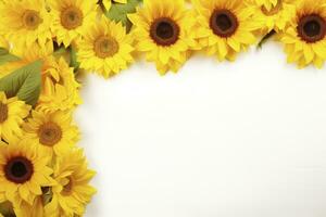 AI generated Sunflower Background with copy shape. AI Generated photo