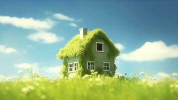 AI generated Green and environmentally friendly housing concept. AI Generated photo