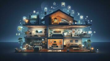 AI generated A Glimpse into the Connected Smart Home of Tomorrow. AI Generated photo