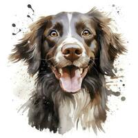 AI generated Watercolor dog clip art on white background. AI Generated photo