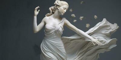 AI generated Marble statue of a ballerina. Generative AI photo