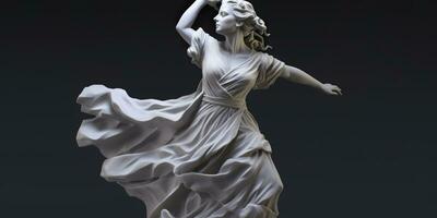 AI generated Marble statue of a ballerina. Generative AI photo