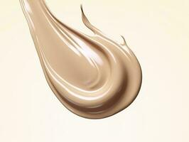 AI generated Liquid foundation splash element, fluid cosmetic cream 3d rendering. AI Generated photo