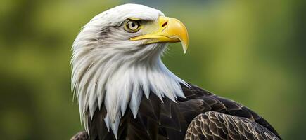 AI generated Portrait of an american bald eagle, wildlife. Generative AI photo