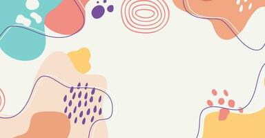 Modern trendy hand drawing various shapes and doodle objects abstract background. vector