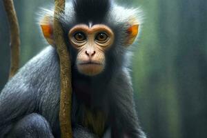 AI generated Wolfs Mona Monkey. Generative AI photo