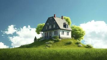 AI generated Green and environmentally friendly housing concept. AI Generated photo