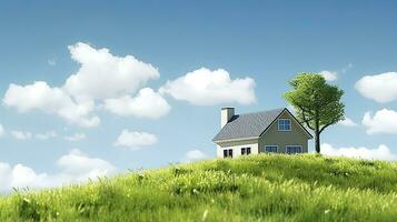 AI generated Green and environmentally friendly housing concept. AI Generated photo