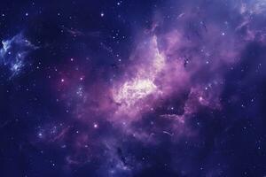 AI generated Purple Galaxy space stars in Outer Space. AI Generated photo