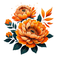 ai genererad orange blomma blommig png