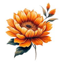 ai genererad orange blomma blommig png