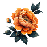 ai gegenereerd oranje bloem bloemen png