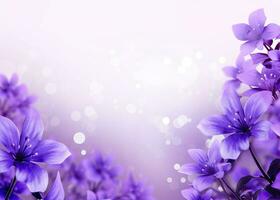 AI generated Abstract spring background with purple flowers. AI Generated photo