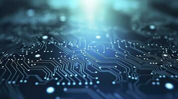 AI generated Circuit Board Background. Computer, Data, Technology, Artificial Intelligence. AI Generated photo