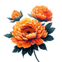 AI generated orange flower floral png