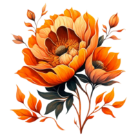 AI generated orange flower floral png