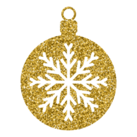 Gold glitter shiny christmas ball luxury decoration ornament design for element png