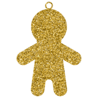 Gold glitter shiny christmas doll luxury decoration ornament design for element png