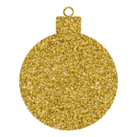 Gold glitter shiny christmas ball luxury decoration ornament design for element png