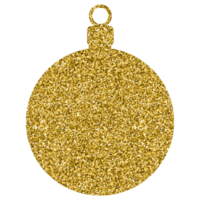 Gold glitter shiny christmas ball luxury decoration ornament design for element png