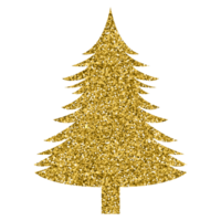 Gold glitter Christmas tree luxury decoration design for element png