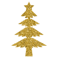 oro Brillantina Navidad árbol lujo decoración diseño para elemento png