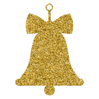 Gold glitter shiny christmas bell luxury decoration ornament design for element png