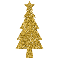 guld glitter jul träd lyx dekoration design för element png