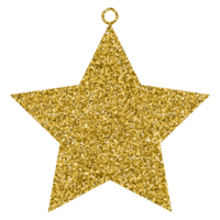 Gold glitter shiny christmas star luxury decoration ornament design for element png