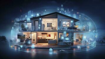 AI generated Connected Living, The IoT Revolution in Smart Homes. AI Generated photo